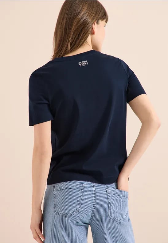 Shirt met ronde hals en tekst