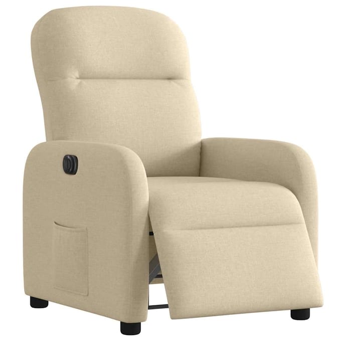 vidaXL - Fauteuil - verstelbaar - elektrisch - stof - crèmekleurig
