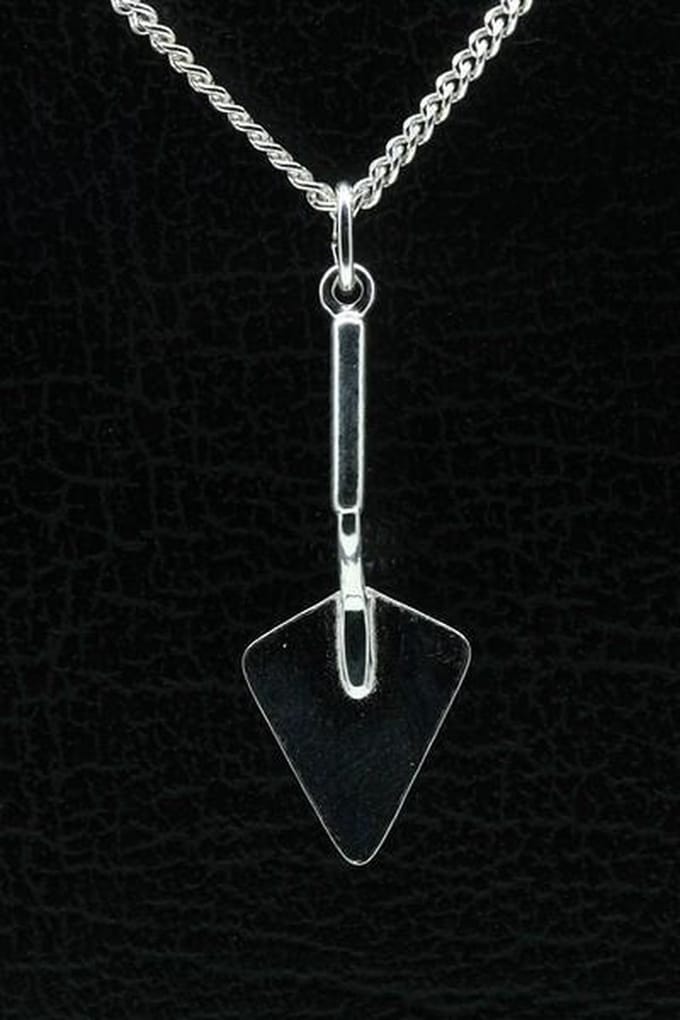 Zilveren Metseltroffel ketting hanger - groot
