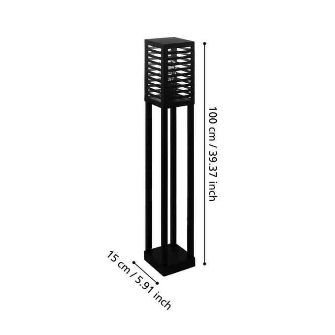 EGLO Alamonte 3 Staande lamp Buiten - E27 - 100 cm - Zwart