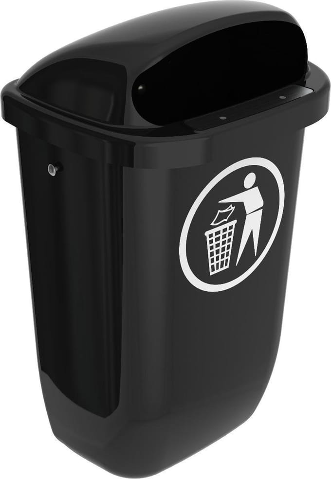 Kunststof buitenafvalbak DIN PK 50 liter antraciet