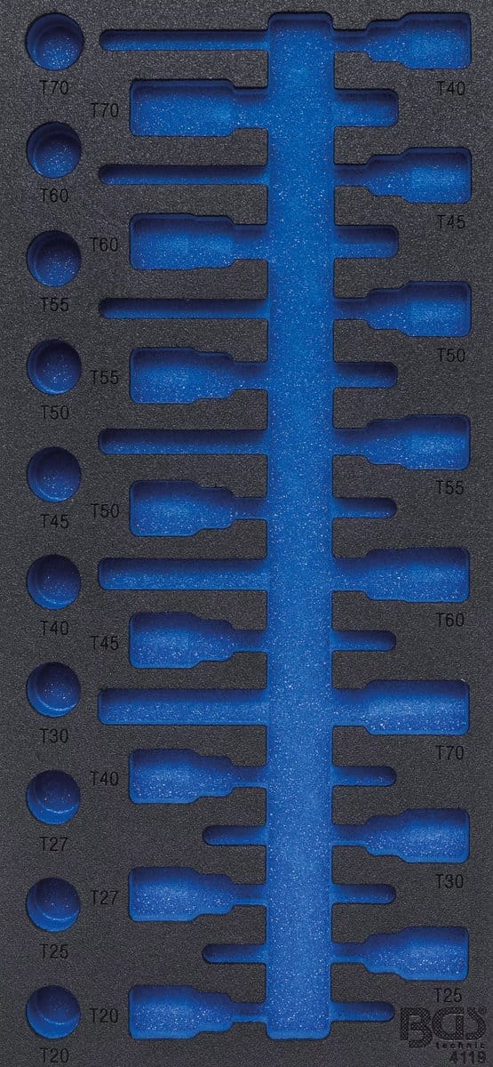 BGS Gereedschaplade Inleg 1/3 Leeg - 189x408x32mm