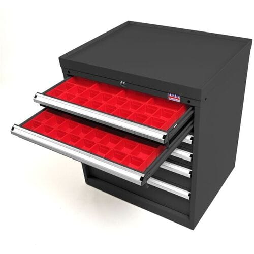 HBM 6 laden Profi Gereedschapskast 72 x 58 x 80 cm Zwart