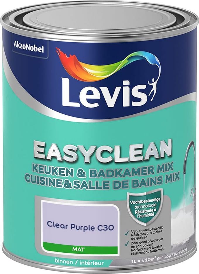 Levis - Easyclean Keuken & Badkamer Mix - Clear Purple C30 - Mengverf - 1 L