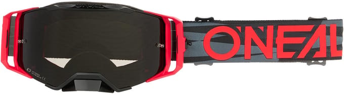 O'Neal B-33 Ictus MX/MTB Goggles Zwart/Rood Grijs Smoke
