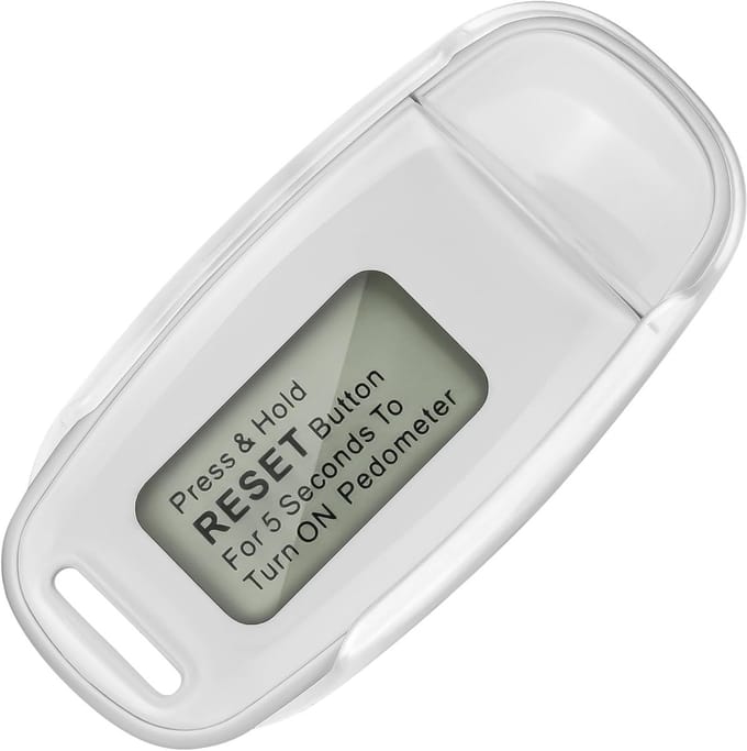 Digitale Stappenteller - Loopmeter Clip-on - Fitness Doelen - 3D Sensor Nauwkeurig - 5.5 x 2.9 cm - Wit
