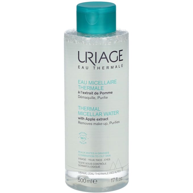 Uriage Thermal Micellar Water with Apple Extract Combination to Oily Skin 500 Gezichtswater