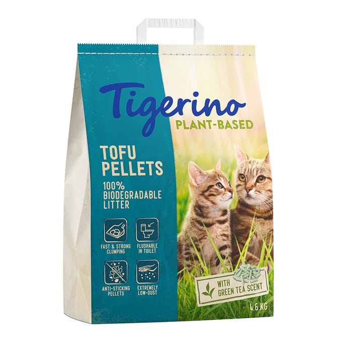 2 x 11 liter (9,2 kg) Tigerino Plantaardige Kattenbakvulling