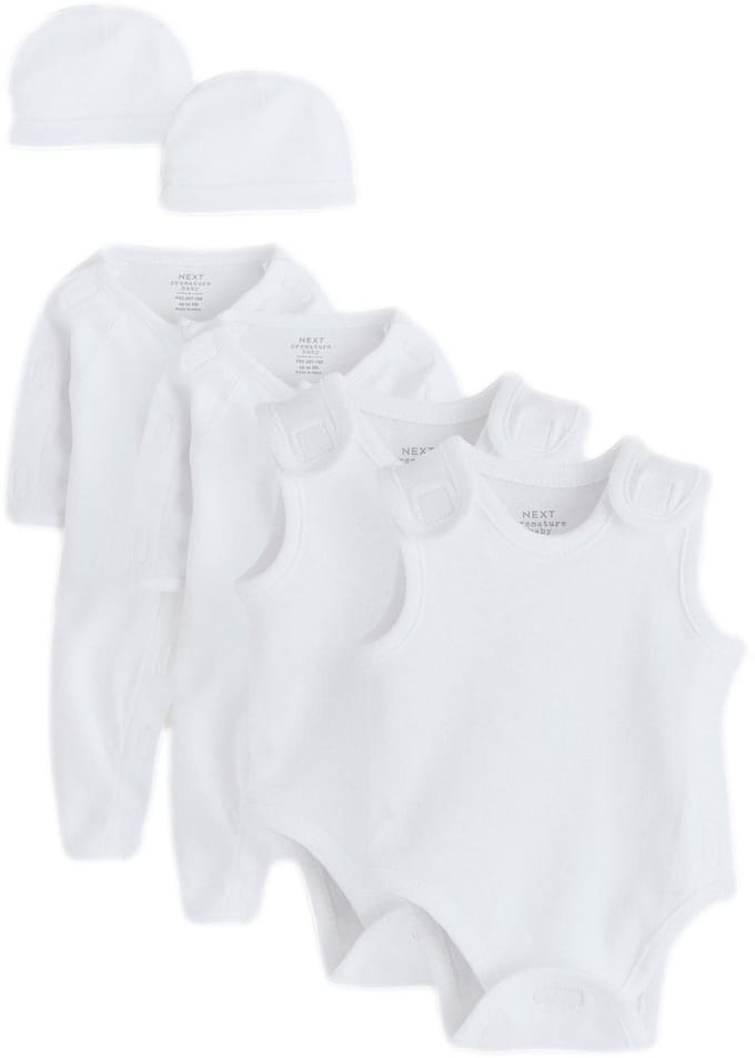 Next - Pasgeboren unisex - 6-delige babypyjama voor prematuurtjes - Wit
