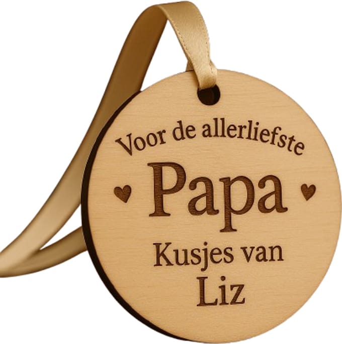 Gepersonaliseerde medaille - Voor de allerliefste papa - hout