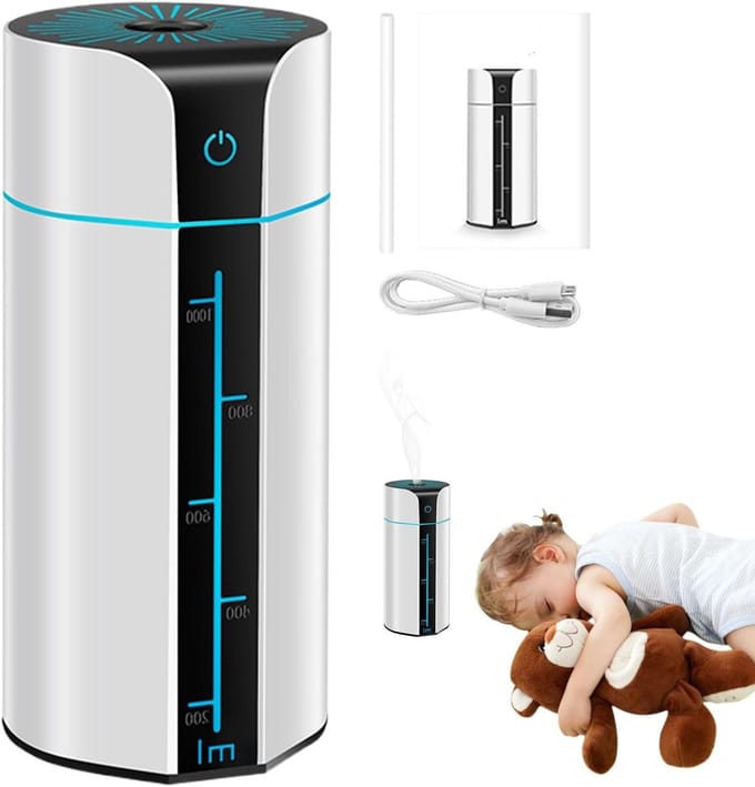 Luchtbevochtiger - Aromatherapie Diffuser - Slaapkamer Ontspannen - Grote Capaciteit - 1000 ml - Wit