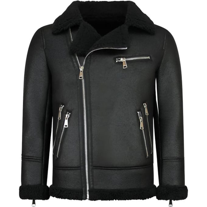 Imitatie Bontjas Heren - Lammy Coat - Zwart