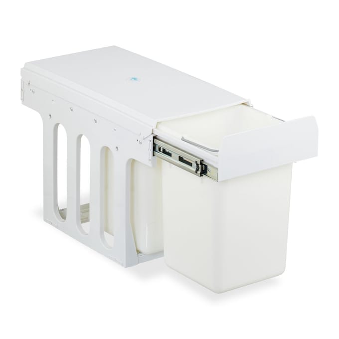 inbouw prullenbak - 2 vakken - 2x 8 l - keukenkast vuilnisbak - wit