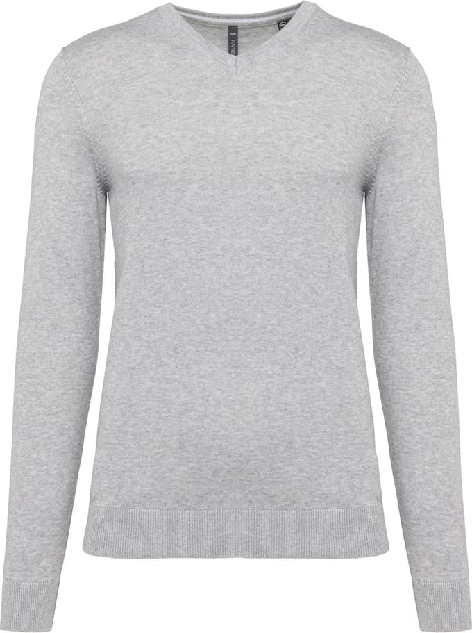 Kariban Ecologische herentrui met V-hals K980 - Light grey heather - M