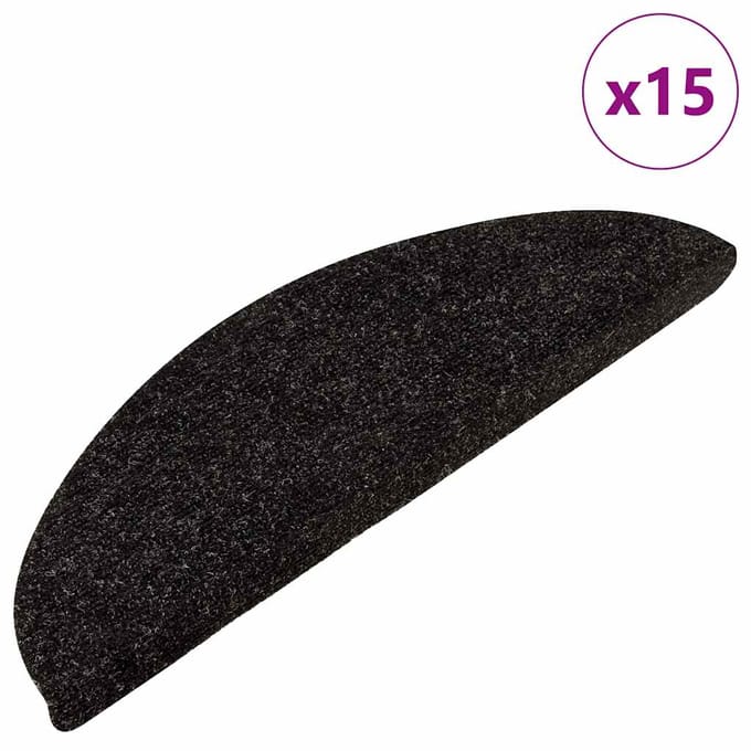 vidaXL - Trapmatten - zelfklevend - 15 - st - 56x17x3 - cm - antracietkleurig