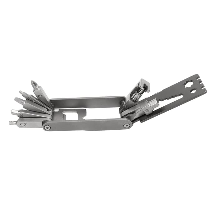 Fiets Multitool Roestvrij Staal 17-in-1 Multifunctioneel Fiets Multitool Opvouwbaar Draagbaar Fiets gray