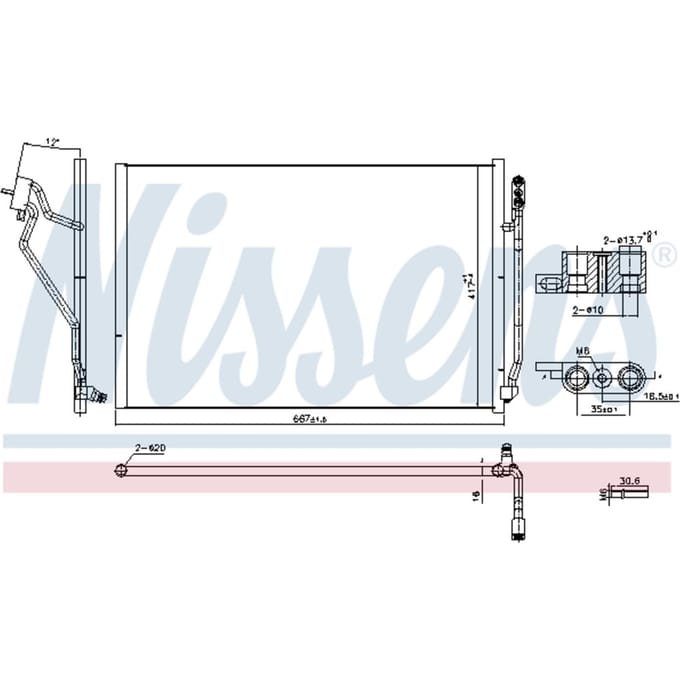 Condensator, airconditioning NISSENS 941245