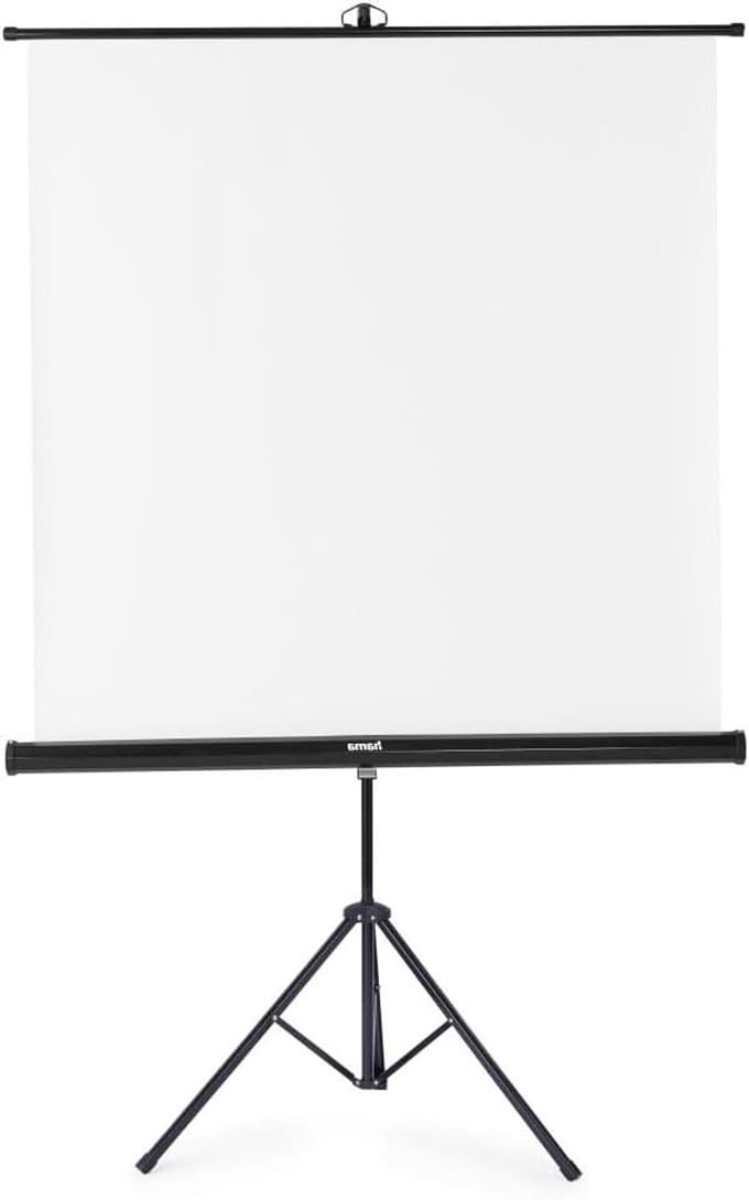 Projectiescherm op statief - Mobiel scherm - Presentaties geven - Snel opzetbaar - 125 x 125 cm - Wit