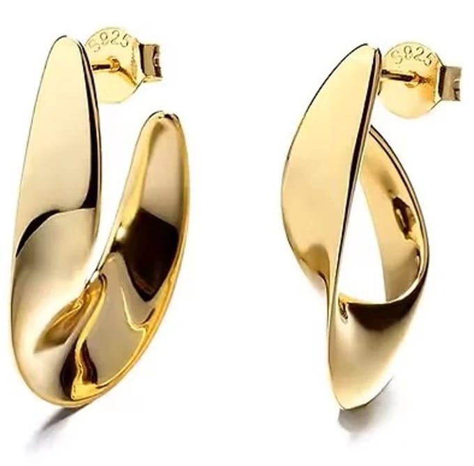Swirl oorsteker goldplated/Bling-it