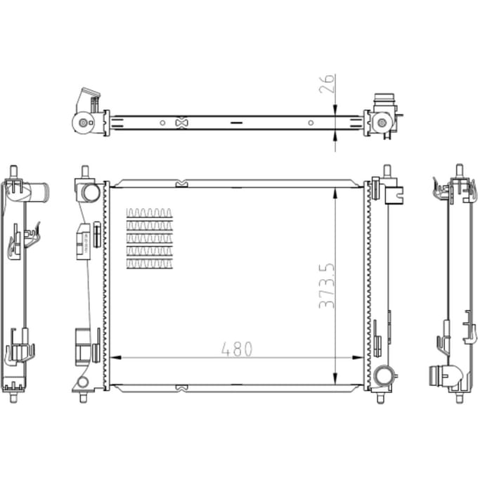 Radiator, motorkoeling NRF 550039