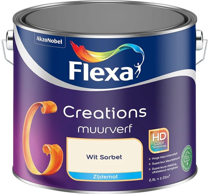 Flexa - Creations Muurverf Zijdemat - Wit Sorbet - Mengverf - 2,5 L