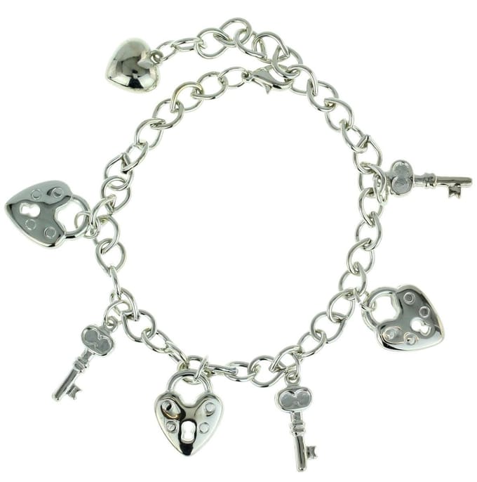 Behave - armband met hartjes en sleutels - romantisch accent cadeau