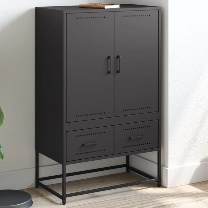 vidaXL - Hoge - kast - 68x39x111,5 - cm - staal - zwart