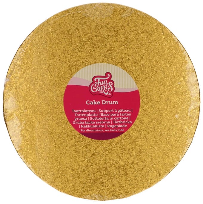 FunCakes Cake Drum Rond - Goud - Ø20 cm / 12 mm - Taartonderlegger - Taartkarton