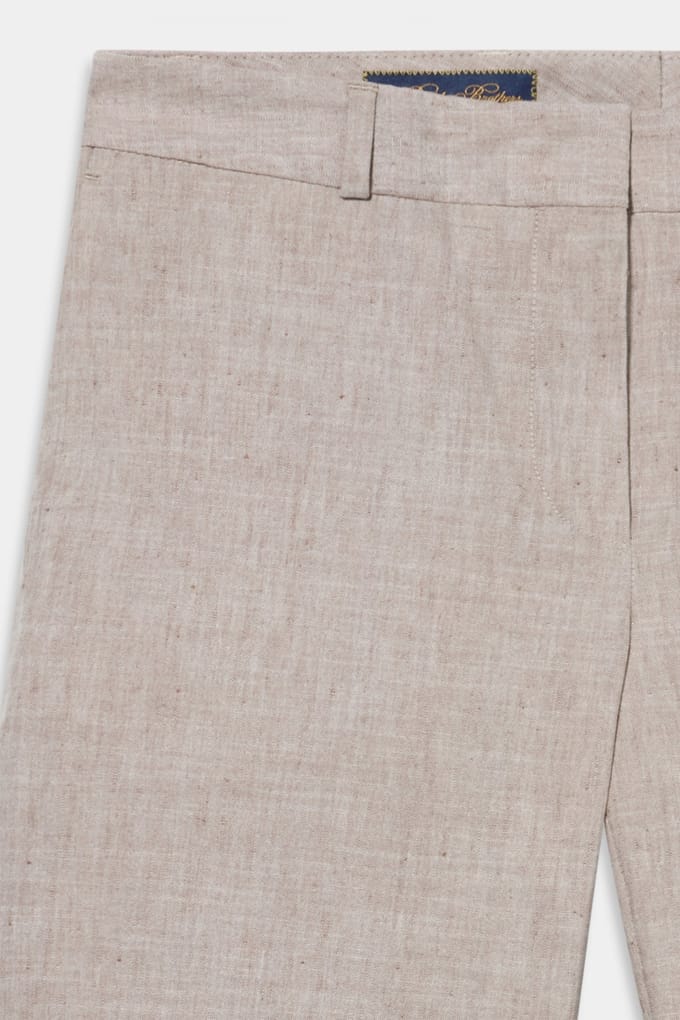 Brooks Brothers Front Trousers Linen Beige Größe: M | Stoffhosen Outlet | Damen | Braun