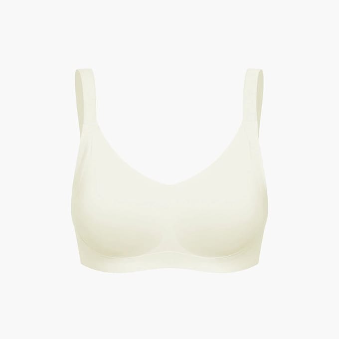 cfab - Naadloze compacte push-up bh - Ecru - L - BH Zonder Beugel Voorgevormd - Ondergoed - Naadlos