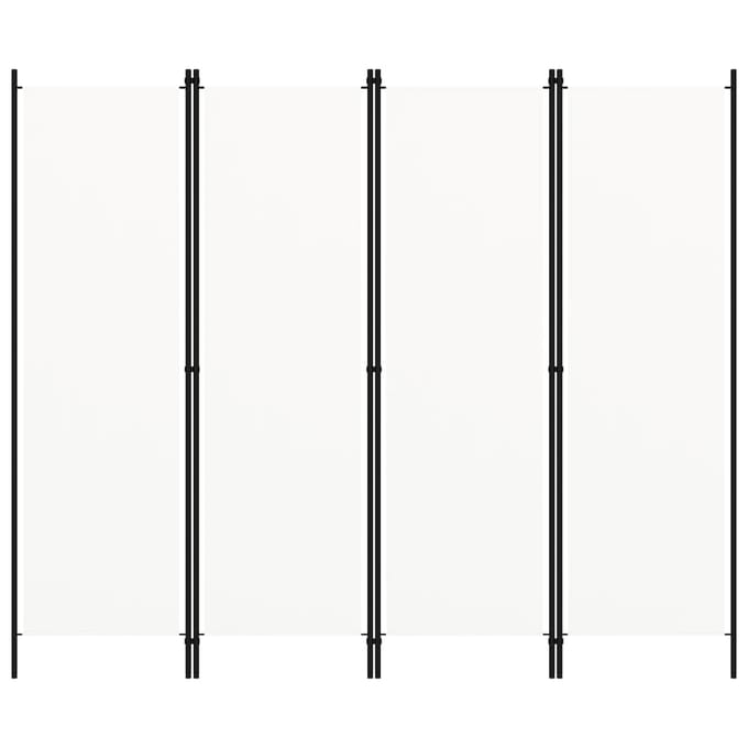 vidaXL - Kamerscherm - met - 4 - panelen - 200x180 - cm - wit