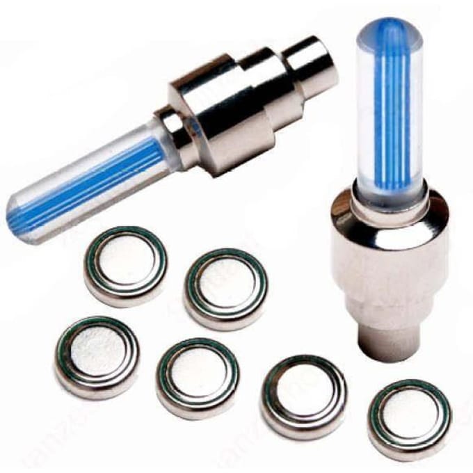 Accessoire de vélo - Teamwin - Lampe LED - Couleur Bleu - Pour valve de roue - Effet lumineux