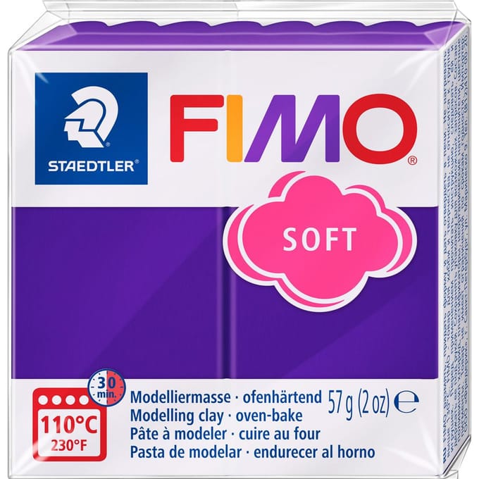 FIMO soft ovenhardende boetseerklei standaard blokje 57 g - pruim