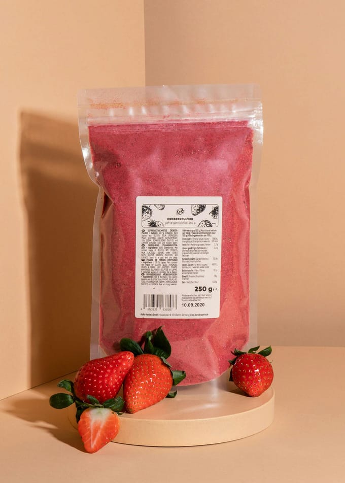 Poeder van gevriesdroogde aardbeien 250 g