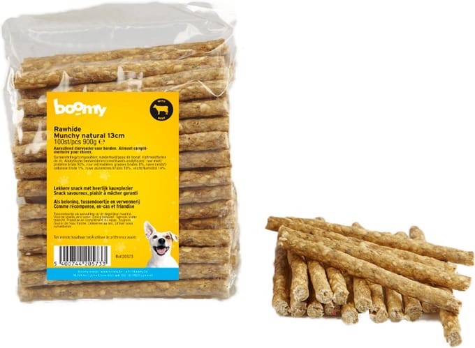 Boomy - Hondensnoepjes - Hondenkoekjes - Munchi staafjes - Naturel - 100st