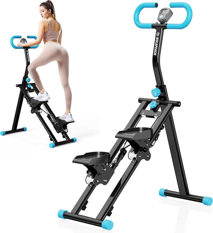 Trapstepper Thuis - Verticale Klimmer - Full Body Workout - Met Stuur - Compact Ontwerp - Blauw