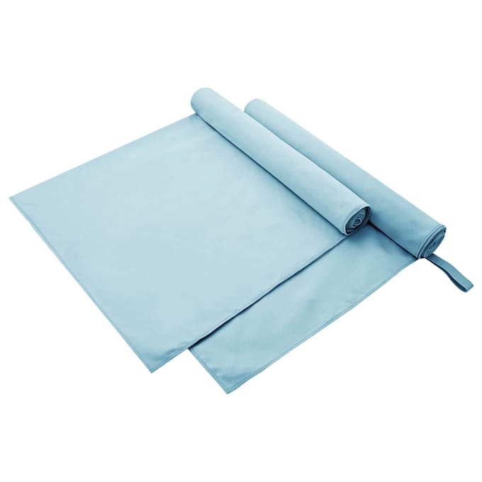 vidaXL - Sporthanddoeken - 2 - st - Blauw - 180 - x - 90 - cm - Polyester - en - polyamide