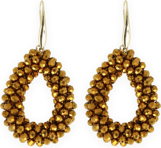 Lajetti - Druppel Oorbel Goudkleurig Dames - Beads Earring Gala