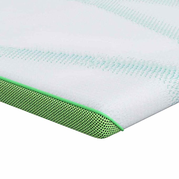 vidaXL - Matras - Topper - Wit - en - Groen - 160 - x - 200 - cm - Jacquard - Stof