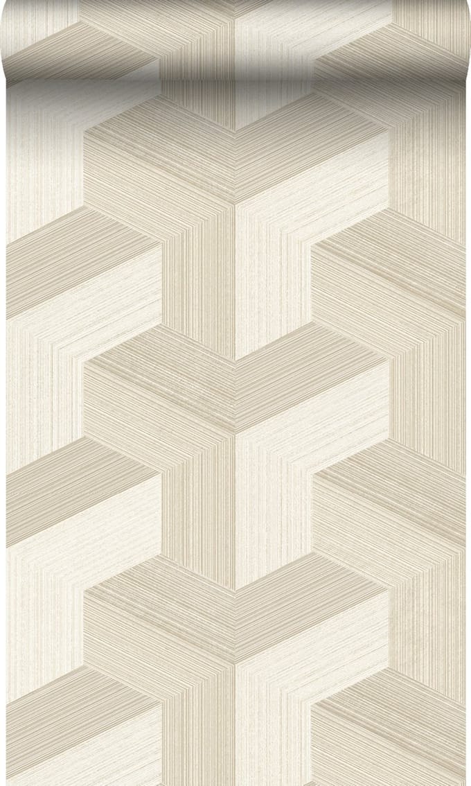 Origin Wallcoverings behang grafisch 3D motief lichtbeige - 53 cm x 10.05 m - 347948
