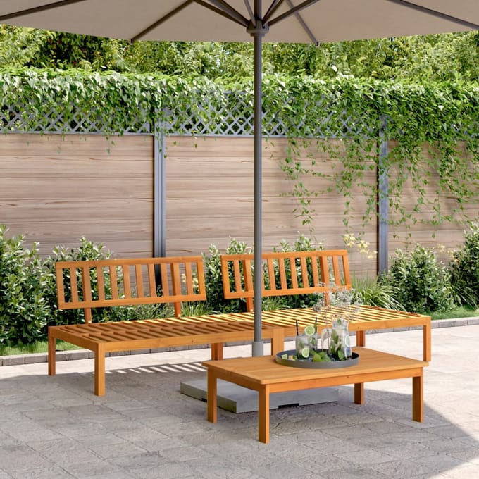 vidaXL Tuinmiddenbanken 2 st pallet massief acaciahout