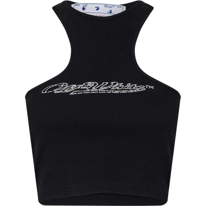 Off White Dames/Dames Relaxed Fit Tanktop (Zwart)