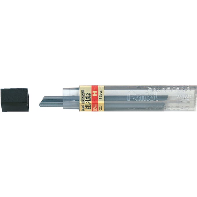 Potloodstift Pentel H 0.5mm zwart koker à 12 stuks