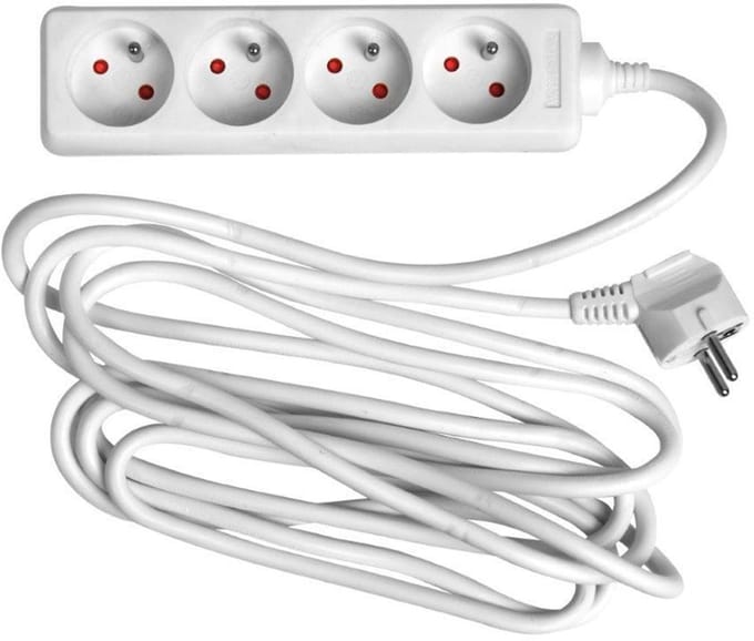 Wonday verlengsnoer, 4 stopcontacten, wit