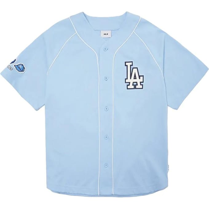 MLB SS22 Jersey de Baseball à Manches Courtes Imprimé Logo Lettre Unisexe Bleu 3ABS00221-07BLL L white