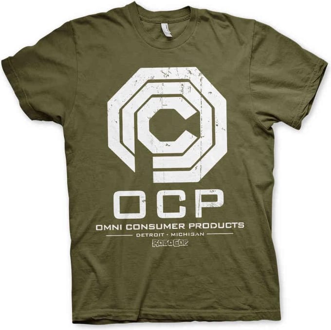 Robocop Heren Tshirt -M- Omni Consumer Products Groen