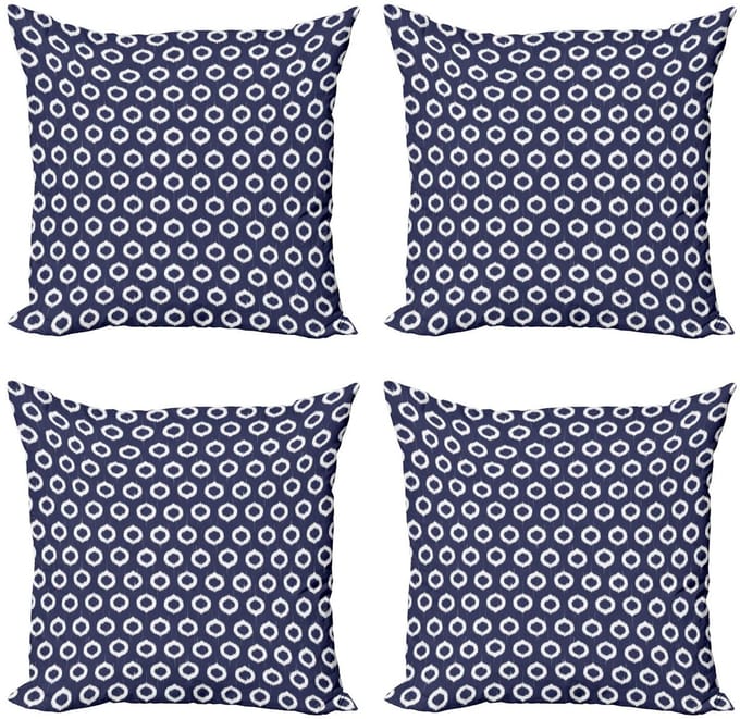 ABAKUHAUS Indigo Kussenhoes Set – 4×50×50 cm – Microvezel