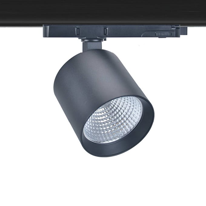 The Light Group SLC LED railspot Fox, zwart, 3.000 K, 3-fasen railsysteem
