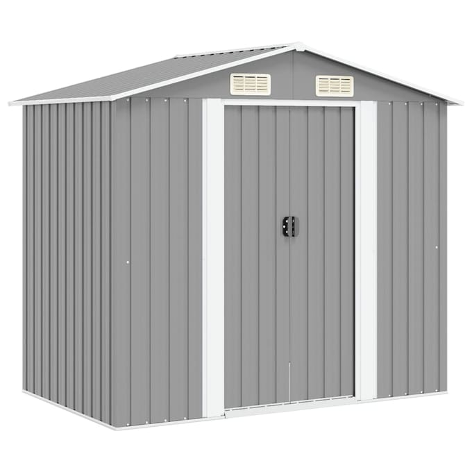 vidaXL - Tuinberging - 204x132x186 - cm - metaal - grijs