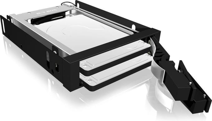 ICY BOX IB-2227StS 8,89 cm (3.5'') Carrier panel Zwart